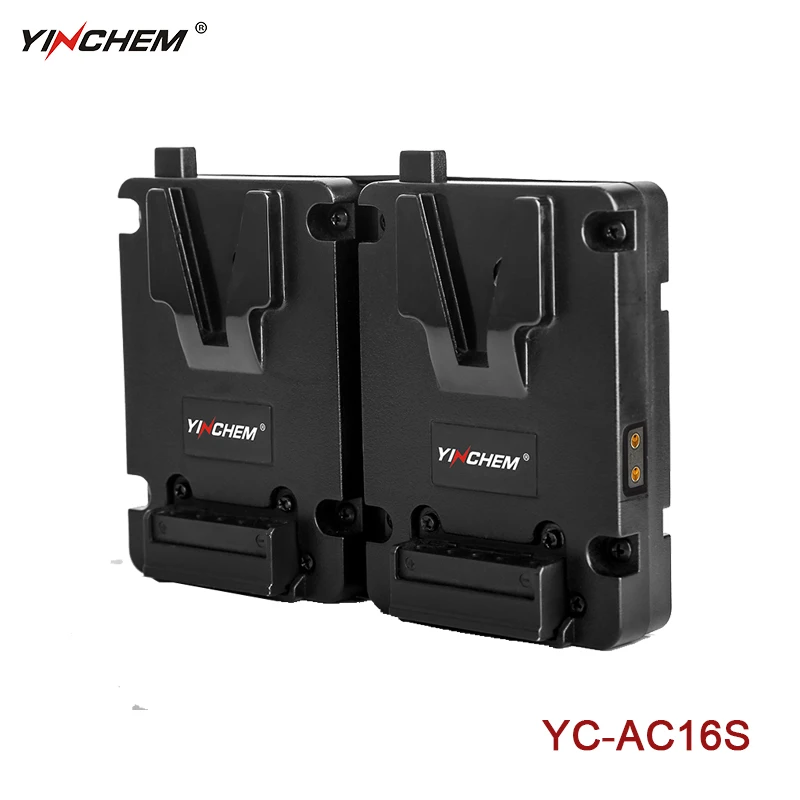 

YinChem ROLUX YC-AC16S New Dual Hot-Swap Adapter Plate V-Mount Camera Battery Power Charger Independent Warning LED D-TAP Ports