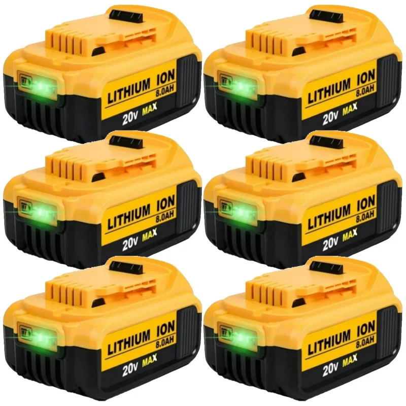 6 Pack 18V 8.0Ah Battery Replace For All Milwaukee M18 8000mAh Cordless Power Tools Lithium-Ion Battery Compatible With Milwauke