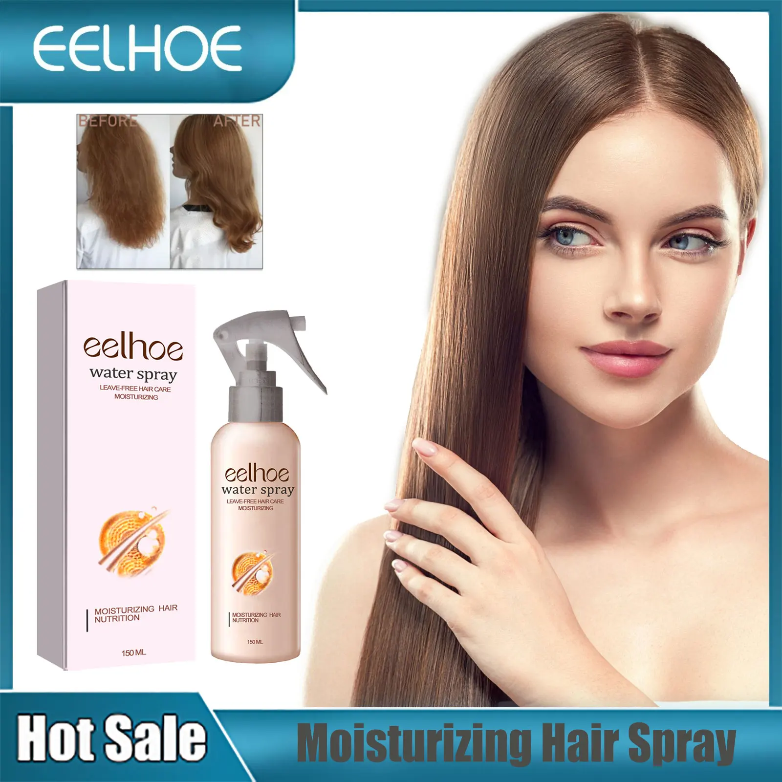 Eelhang-脱毛剤,育毛,根,頭皮治療の強化,栄養補給のための乾いた髪のスムージング水スプレー,製品の修理