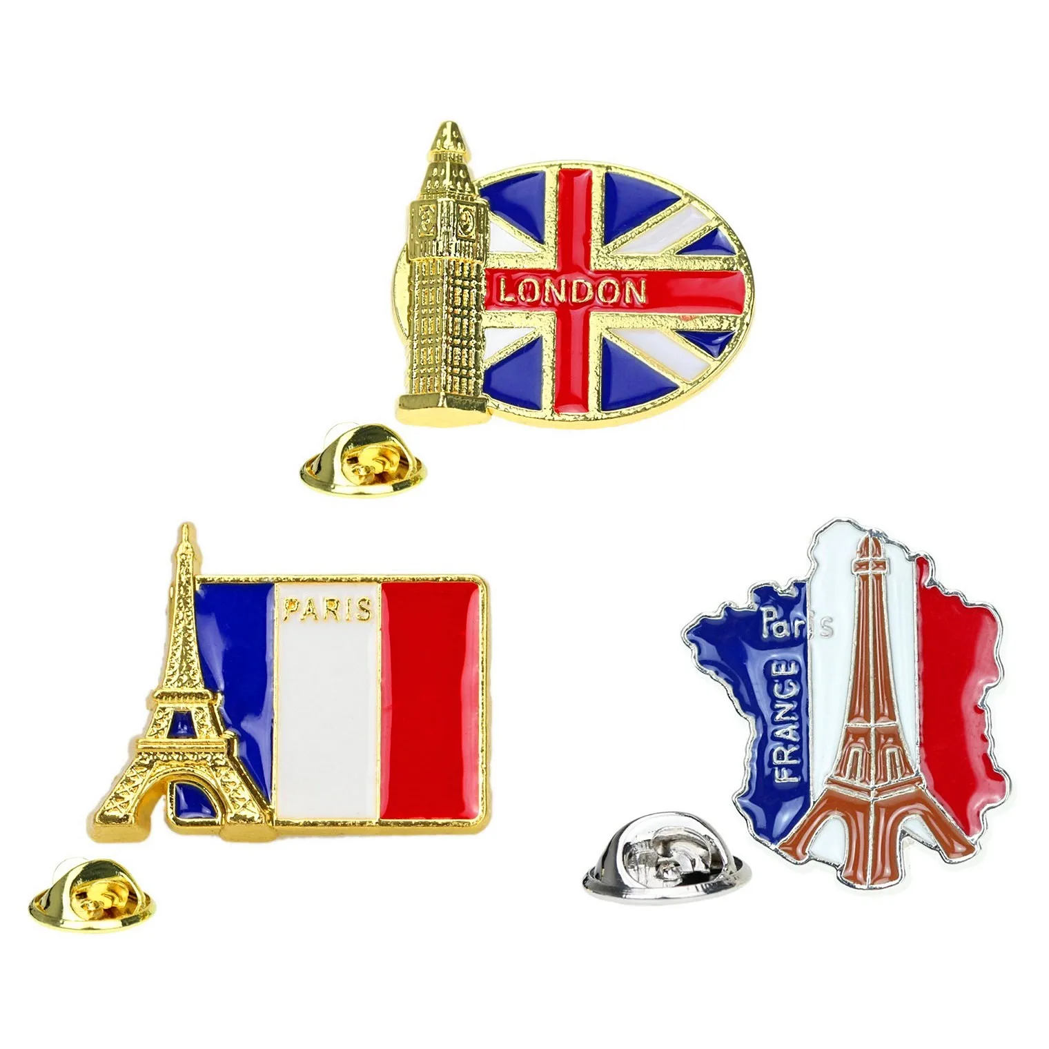 Italy Germany Map Enamel Pins Dubai British Famous Building Alloy Badges American Australia Tourist Souvenir Brooch for Friends