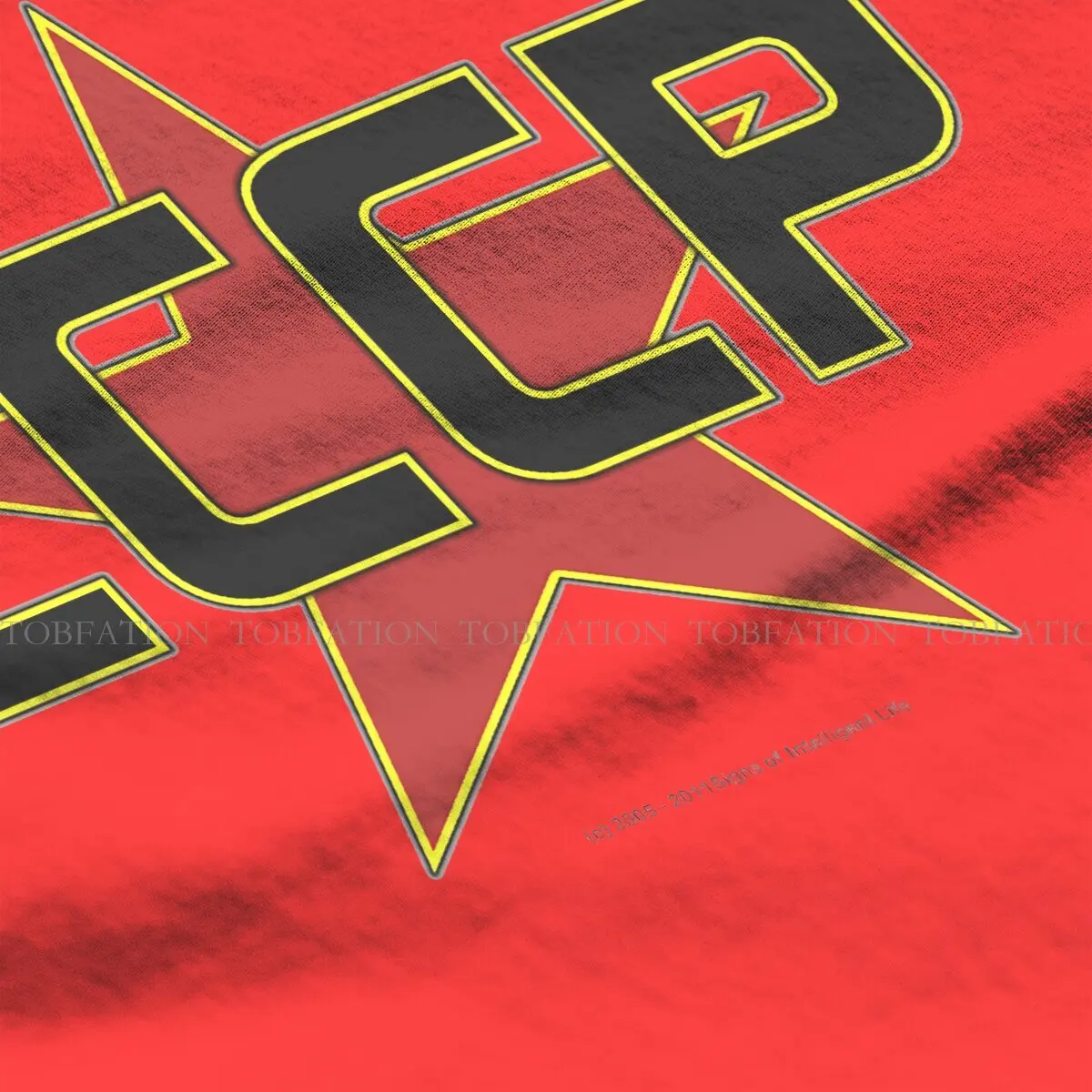 Russian USSR CCCP Creative TShirt for Men Over The Red Star Round Neck Pure Cotton T Shirt Birthday Gifts Streetwear
