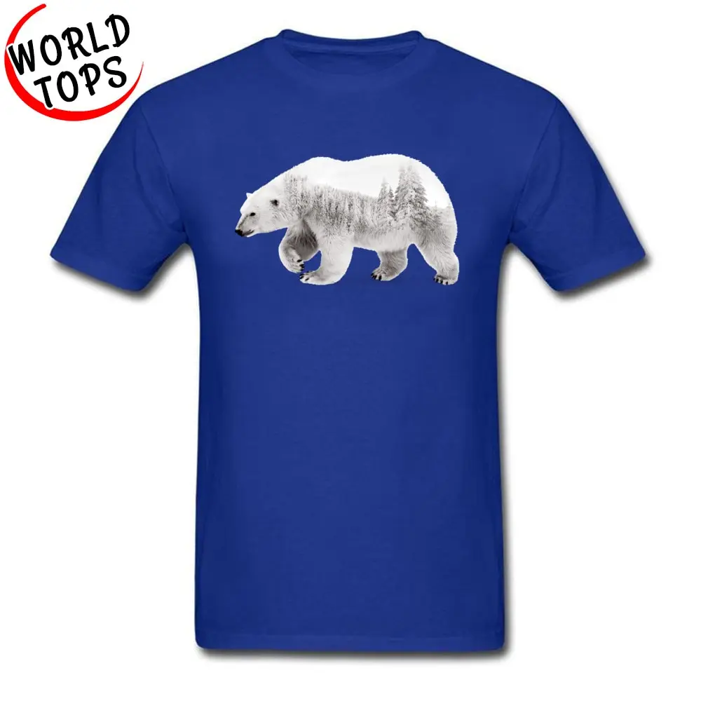 Cheap Simple Style Europe T-Shirt 100% Cotton Iceberg Starvation Polar Bear Printed Tee Shirts Crew Neck Top Quality Sweatshirt