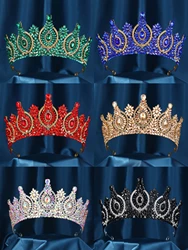 Baroque Luxury  Crystal Royal Queen Wedding Crown Rhinestone Bride Diadem Pageant Headdress Tiaras Hair Jewelry Accessories