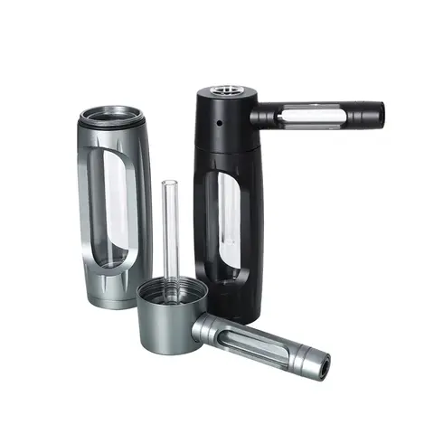 Bilashmart 6″ Metal Aluminum Glass Bubbler Water Pipe Mini Smoking Bottle Portable Hookah Shisha Tube Filter (Ship within 24 hours)