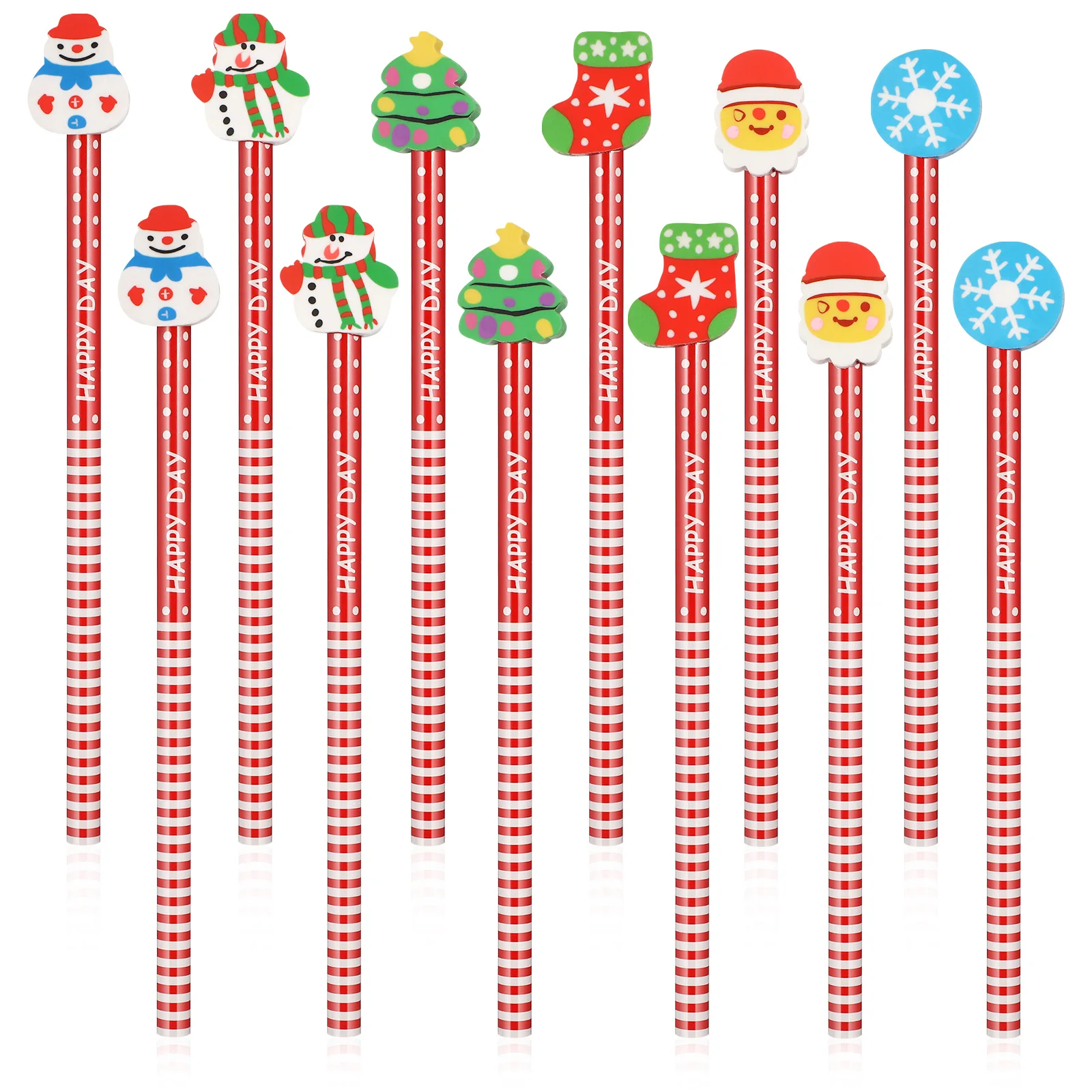 

36pcs Christmas Pencils With Eraser Christmas Series Eraser Pencil Cartoon Xmas Pencil Stationery Marker Pencil For School