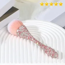 【Hot sales】Full Diamond Small waist Nail brush Blusher Brush Loose Brush Long Handle Mnet Red Makeup Brush Beginners Beauty