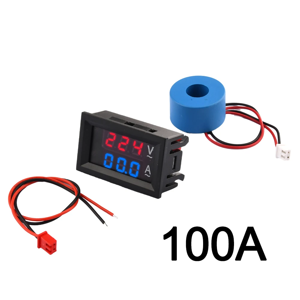 AC 60-500V 10A 50A 220V Digital LCD Voltmeter Ammeter Voltage Current Meter Tester Detector Transformer for Electrician Tool