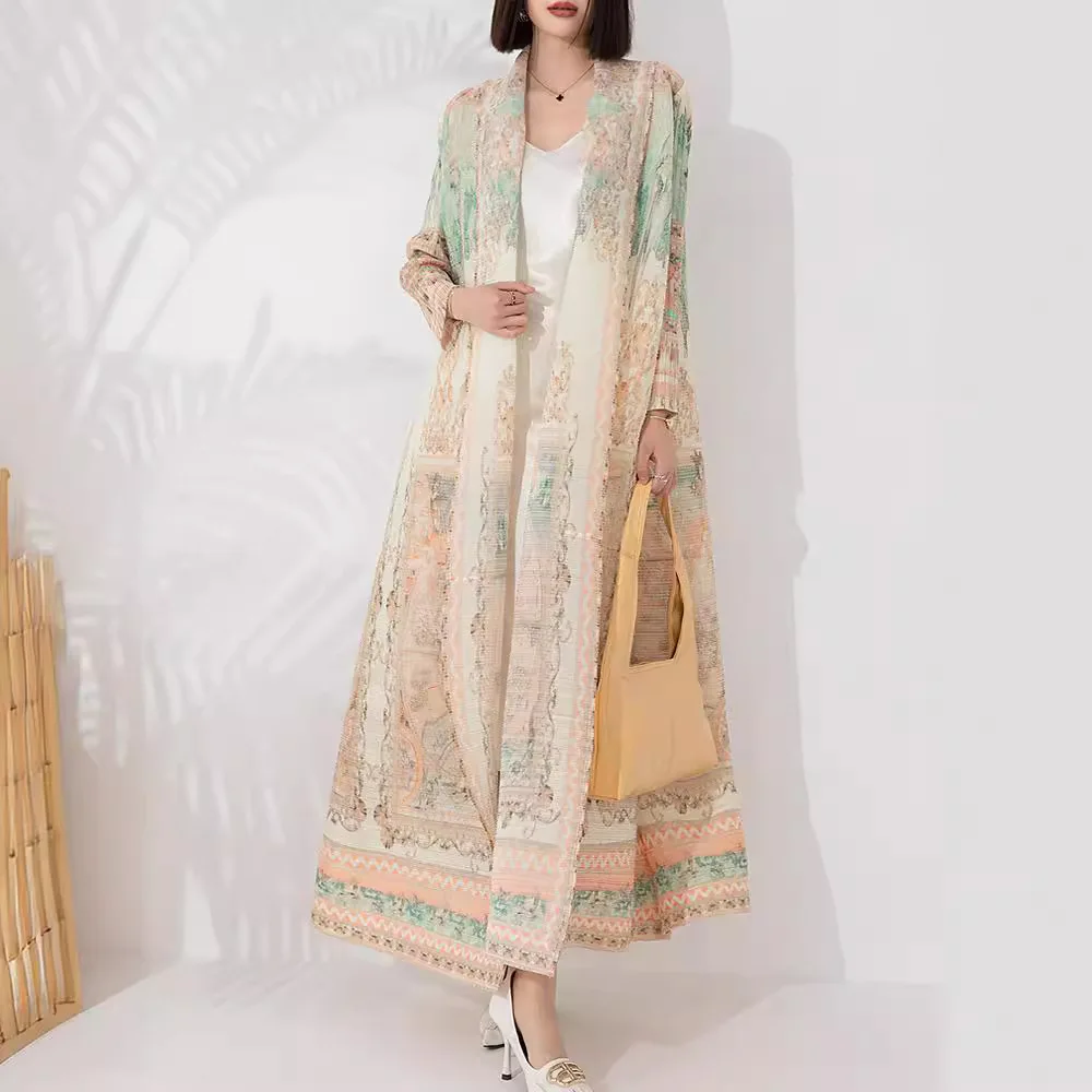 Cardigan Print Robe Eid Muslim Dress Women Dubai Turkish Open Abayas Loose Kaftan Saudi Femme Musulman Arab Long Coat Jalabiya