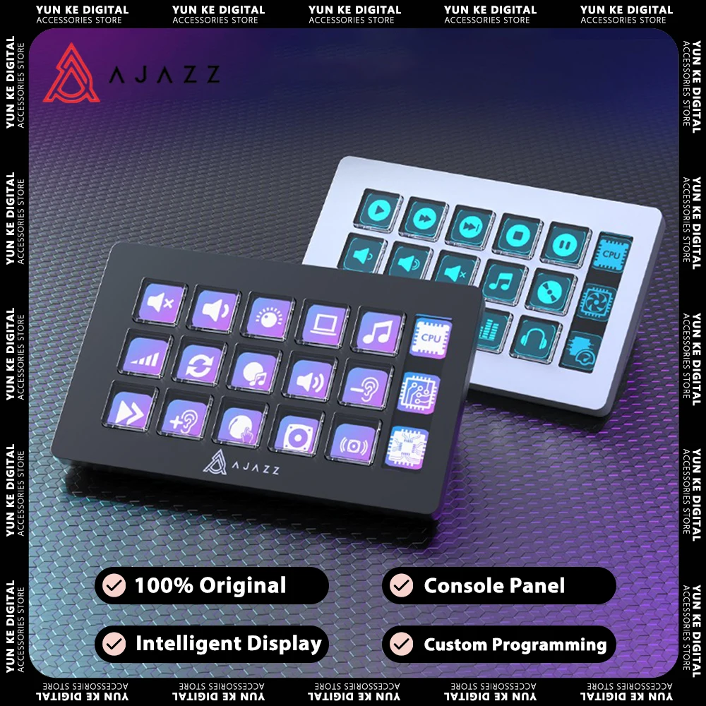 

Ajazz AKP153 Multifunctional Console Panel Mini Keyboard Desktop Assistant Custom Programming Intelligent Display Pc Gamer Mac