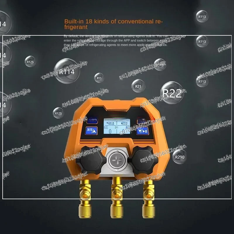 English interface DMG-4B digital display double meter valve electronic manifold refrigeration digital display manifold-14~800psi