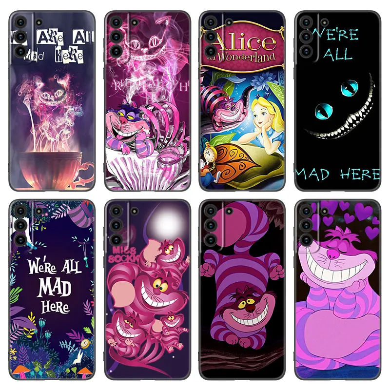 Alice In Wonderland Phone Case For Samsung Galaxy S23 S21 S20 FE S24 S22 Ultra S10E S10 S9 S8 Plus Black Silicone Cover