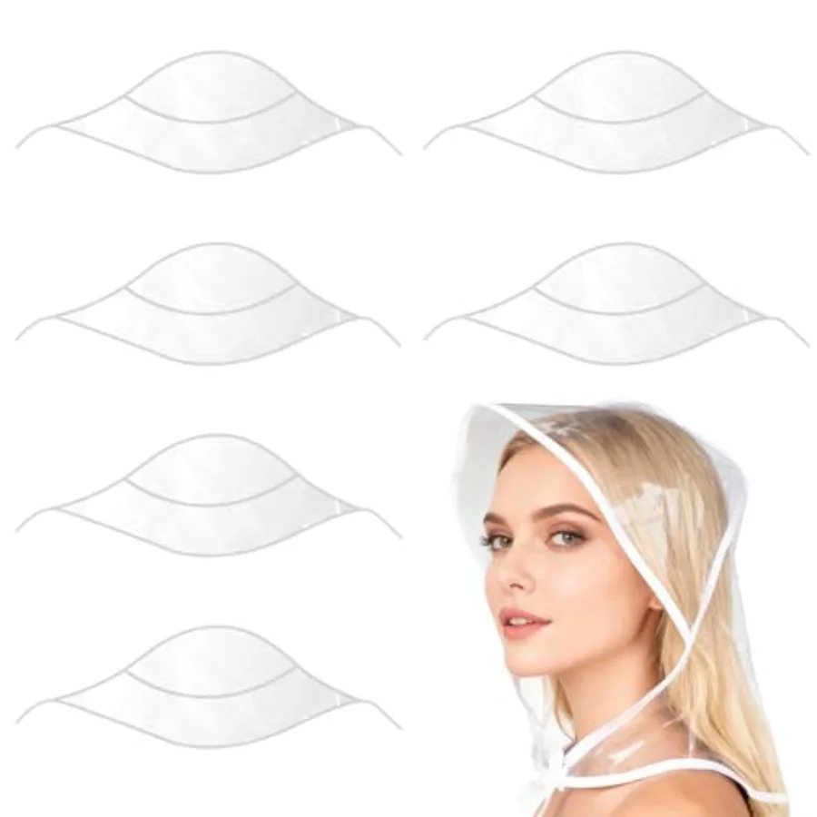 

Rain Hat for Women Waterproof, 6 Pcs Reusable Practical Rain Caps for Women PE Material Waterproof