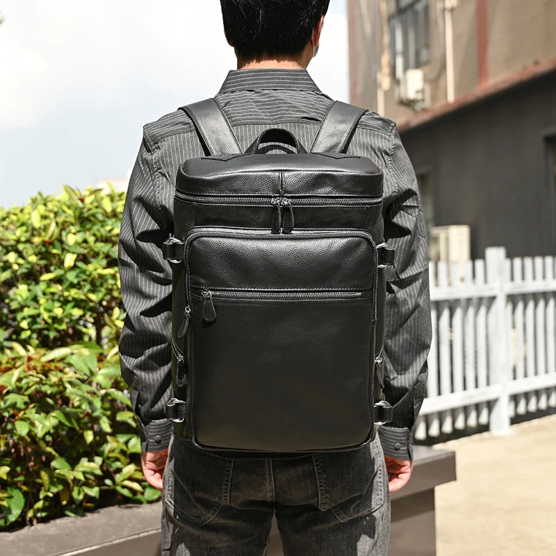 2022 Women\'s Backpack Cow Leather Bag For Men High Capacity Backpack Men Travel Fashion School Bags Female Bag Men\'s Backpack