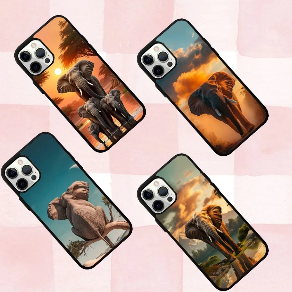 

Animal Elephant Phone Case For IPhone 16,15,Pro,Max,Case 14,Plus,13,12,11 Magesafe Magnetic Wireless Charge Cover