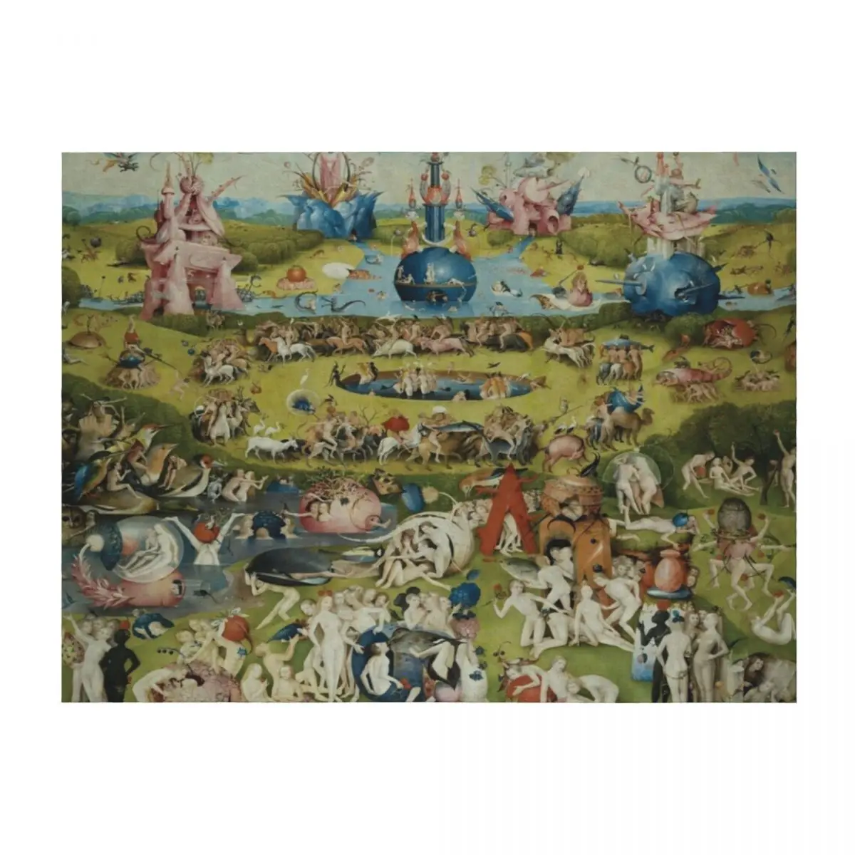 

The Garden of Earthly Delights Throw Blanket wednesday Flannel Fabric Vintage Decorative Throw Blankets