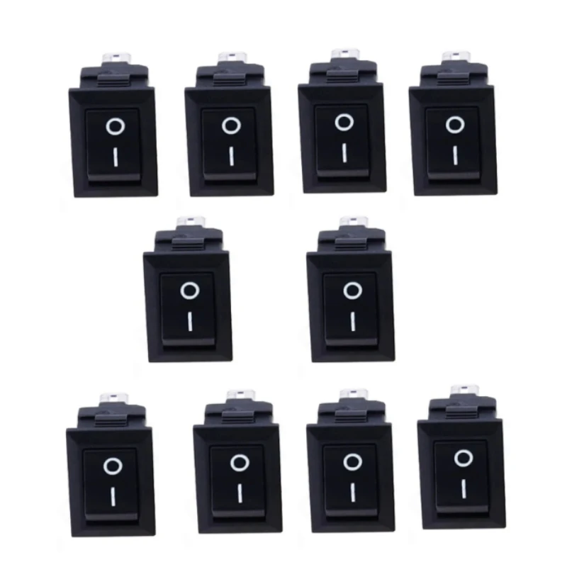 10/20/50Pcs KCD11 Electrical Power Boat Shape SPST 2Pin 3A 250V 6A 125V Snap-in On/Off Rocker Switch 10MM*15MM Black