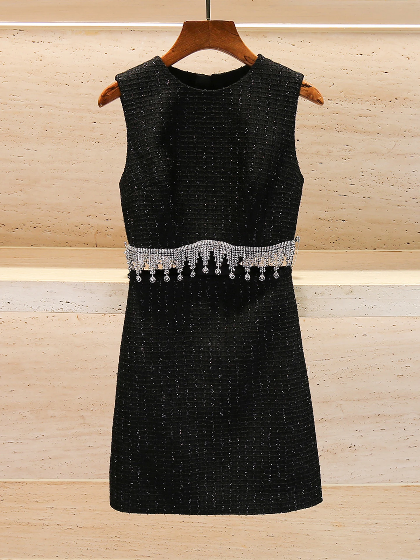 

South Oil High-End Women's Summer 2025 Sequin Trim Bright Tead Bared Waist Vest Dr Ele Commute Sle High Waist