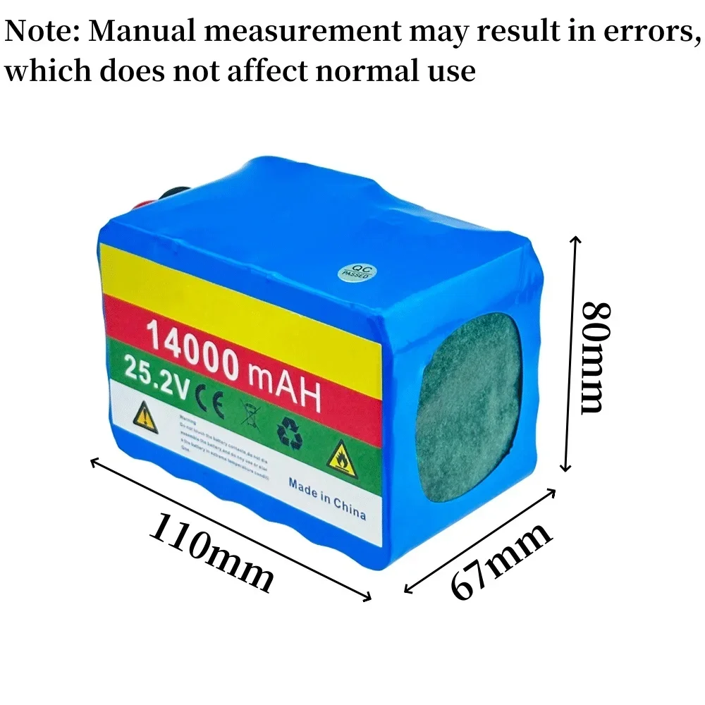 14000mah 25.2V Lithium ion Rechargeable Battery 6s4p Moped/Electric/18650 Battery Pack bms