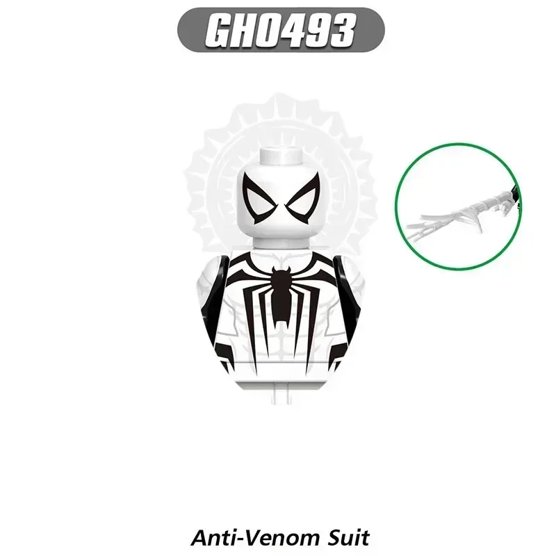 Bloques de construcción de personajes de dibujos animados para niños, juguete de bloques de construcción de superhéroes, Spider-Man, Venom, Doctor, pulpo, regalo de cumpleaños, G0162, GH0492