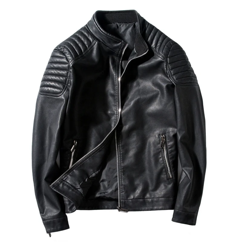 

European American New Spring and Autumn Flight Loose Trendy Plus Size Men's Leather