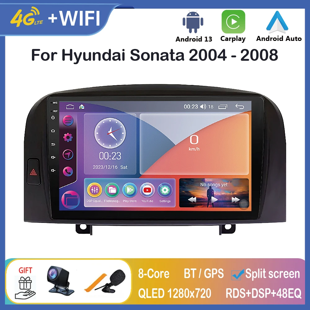 

Автомагнитола мультимедийный плеер для Hyundai Sonata NF 2004 - 2008, Хендай Соната Carplay Android Auto 2 Din магнитола для авто, навигация, автомобильные интеллектуальные системы