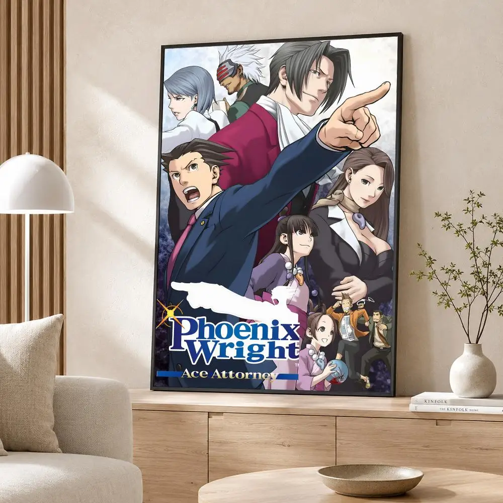 Game A-Ace A-Attorney Poster Poster Wall Sticker Waterproof Self Adhesive HD Art  Bedroom Bar Decor