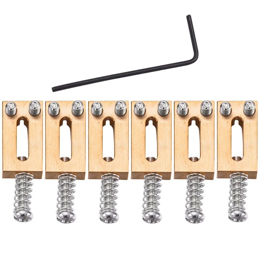 

6 Pcs Electric Guitar Bridge Bridges and Saddles Tremolo System Vibrato Tailpiece Supplies Copper Treble Spring Hook