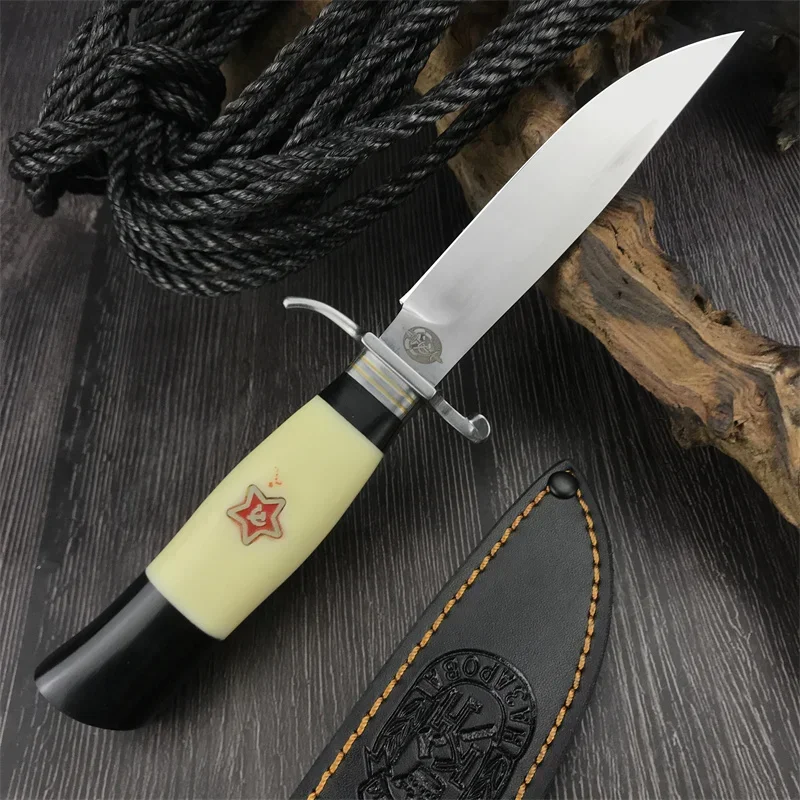 

NEW Russian Style Tactical Knife Fixed Blade Knife 440C Blade Resin Handle Outdoor EDC Camping Hiking Survival Hunting Tool