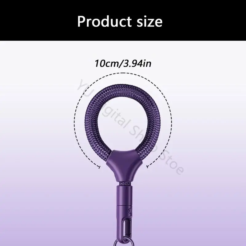 96BA 10 langer, nicht herunterfallender Handygurt mit drehbarem Metallband und bequemem Strickseil, geeignet für – Detail 6