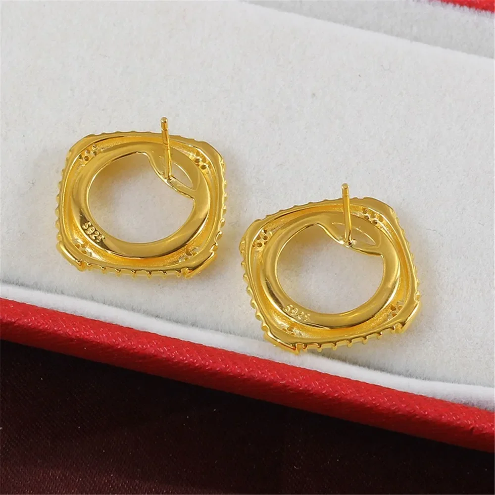 S925 Sterling Silver Pearl Earring Settings DIY Jewelry Making Supplies Blank Earring Posts for Handcrafted Accessories No Pearl
