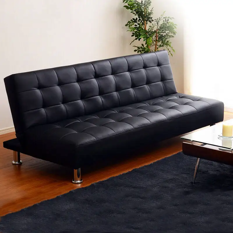 Folding leather art stacked sofa bed 1.5 meters double rental house living room office sofa bed 1