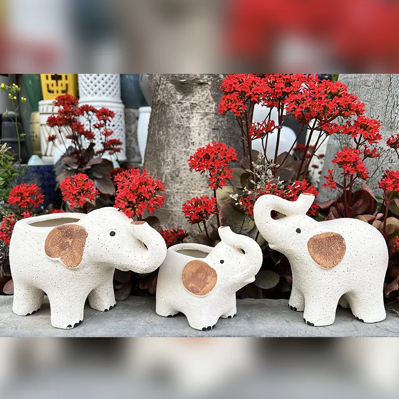 Plants Accessories Bonsai Accessories Flower Pot Cute Elephants Ceramic Succulent Planter Pots Garden Decoration Home Flowerpots