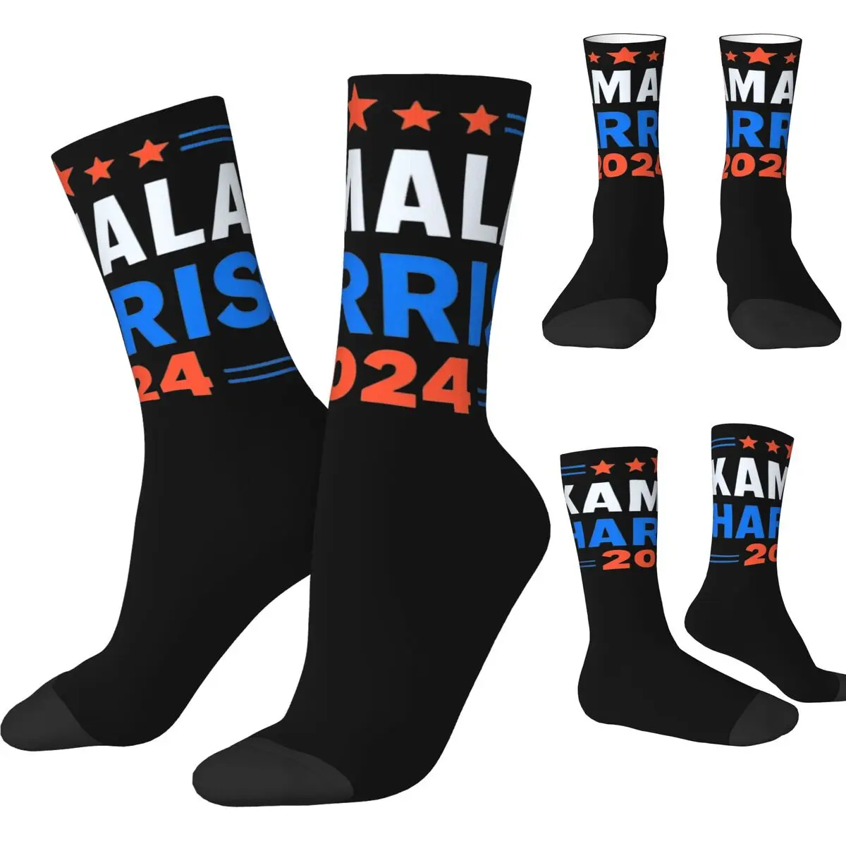 Kamala Harris 2024 Presidential Campaign Socks Trendy Stockings Spring Anti Sweat Couple Socks Soft Graphic Skateboard Socks