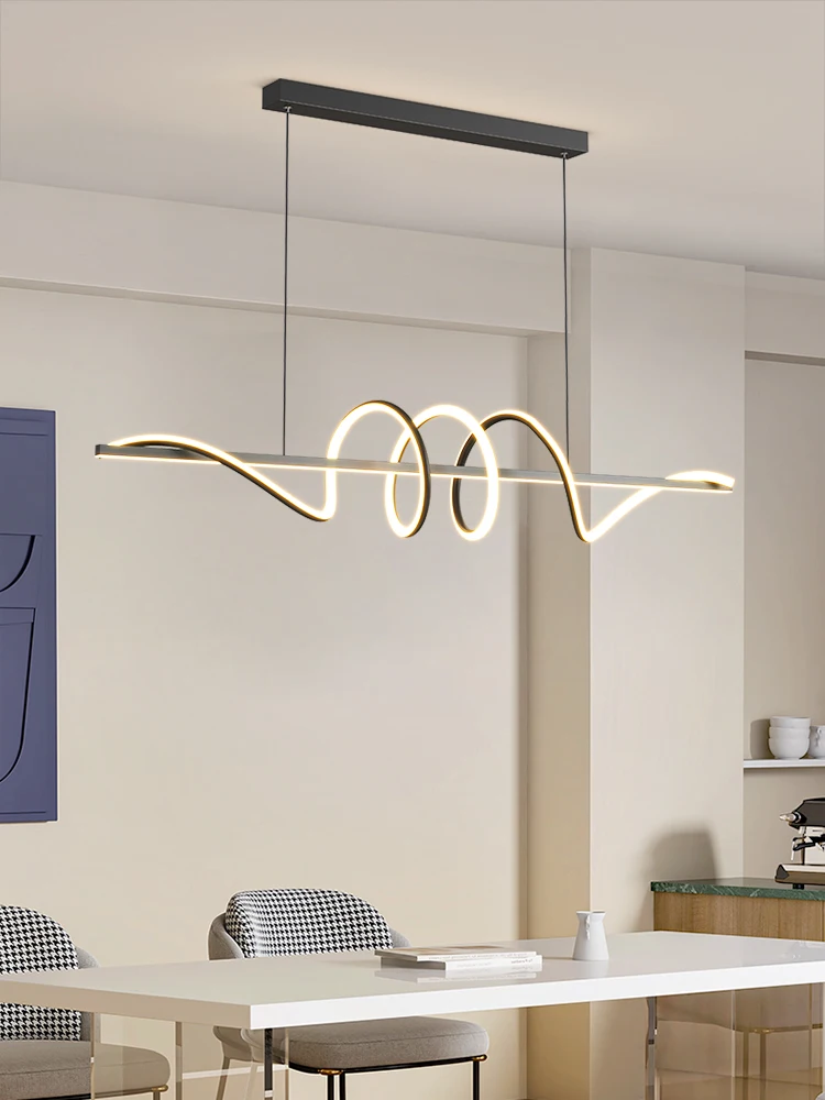 Nowoczesne lampy wiszące LED do salonu, nad stół w jadalni, do kuchni, garderoby, biura, dekoracja domu, minimalistyczne meble. — 2