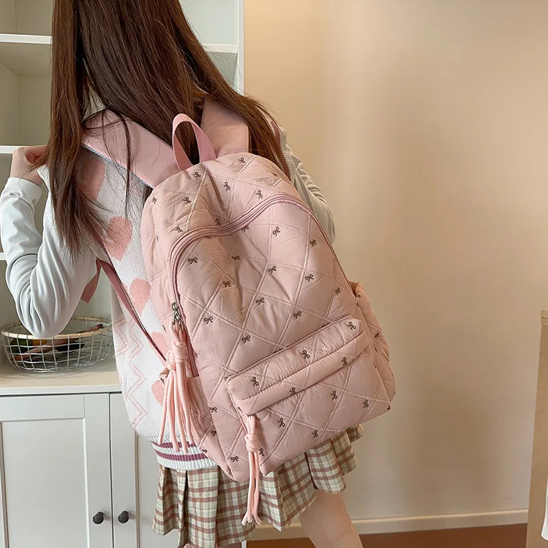 

Cute Backpacks Bow Embroidered Children Backpack Large Capacity Cartoon Backpack School Bags Designer Bags Class Bag for Girl