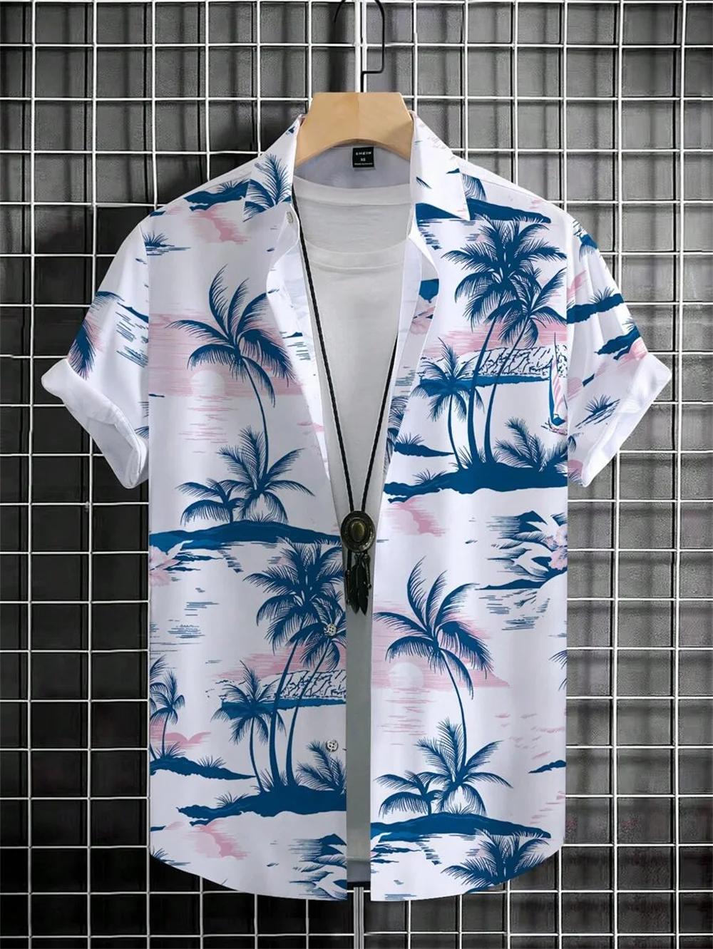 Camisa estampada havaiana de manga curta masculina, desenhos animados casuais, camisas de praia soltas, roupas vintage Harajuku, alta qualidade