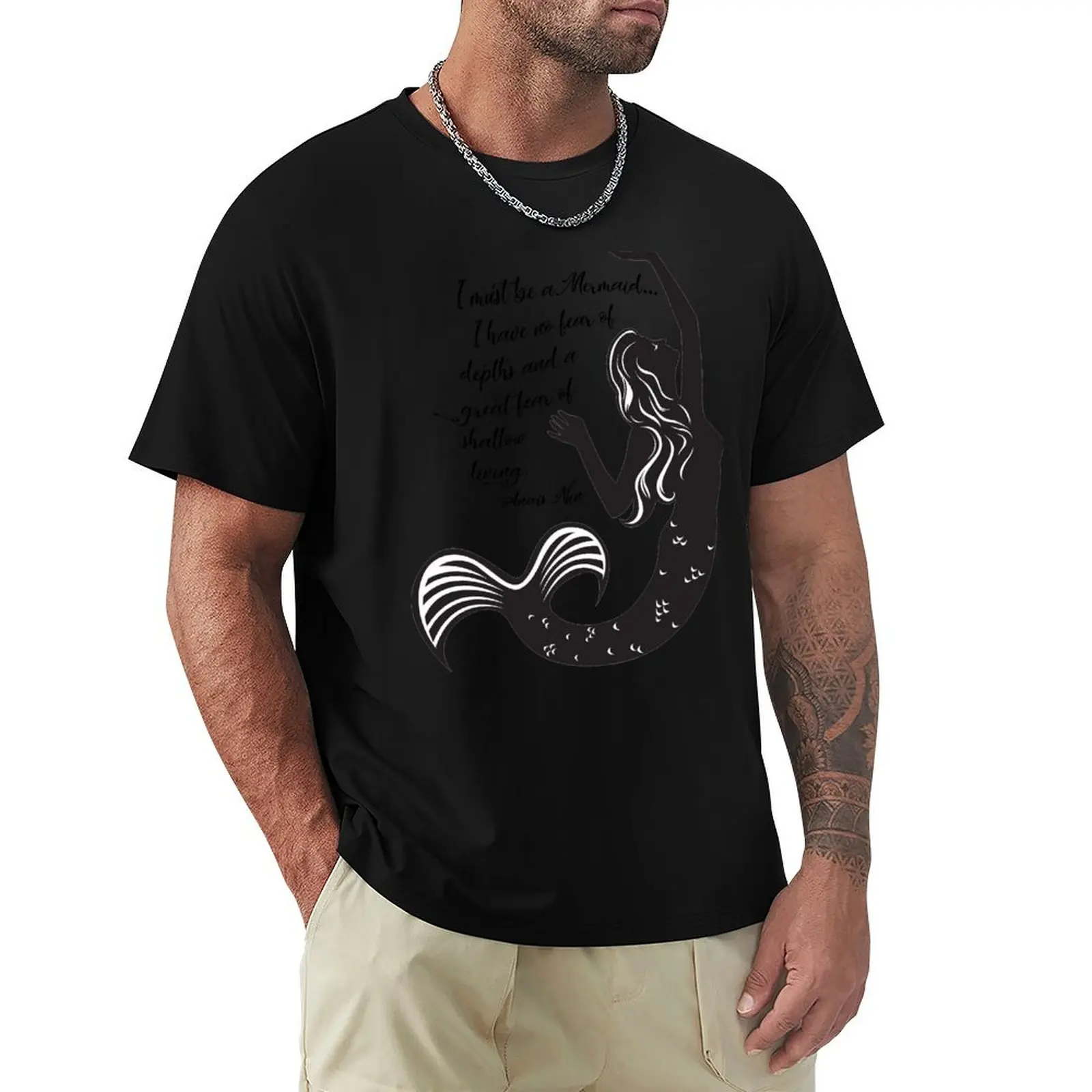 MERMAID LIVING T-Shirt Simple Trendy Casual T-Shirt