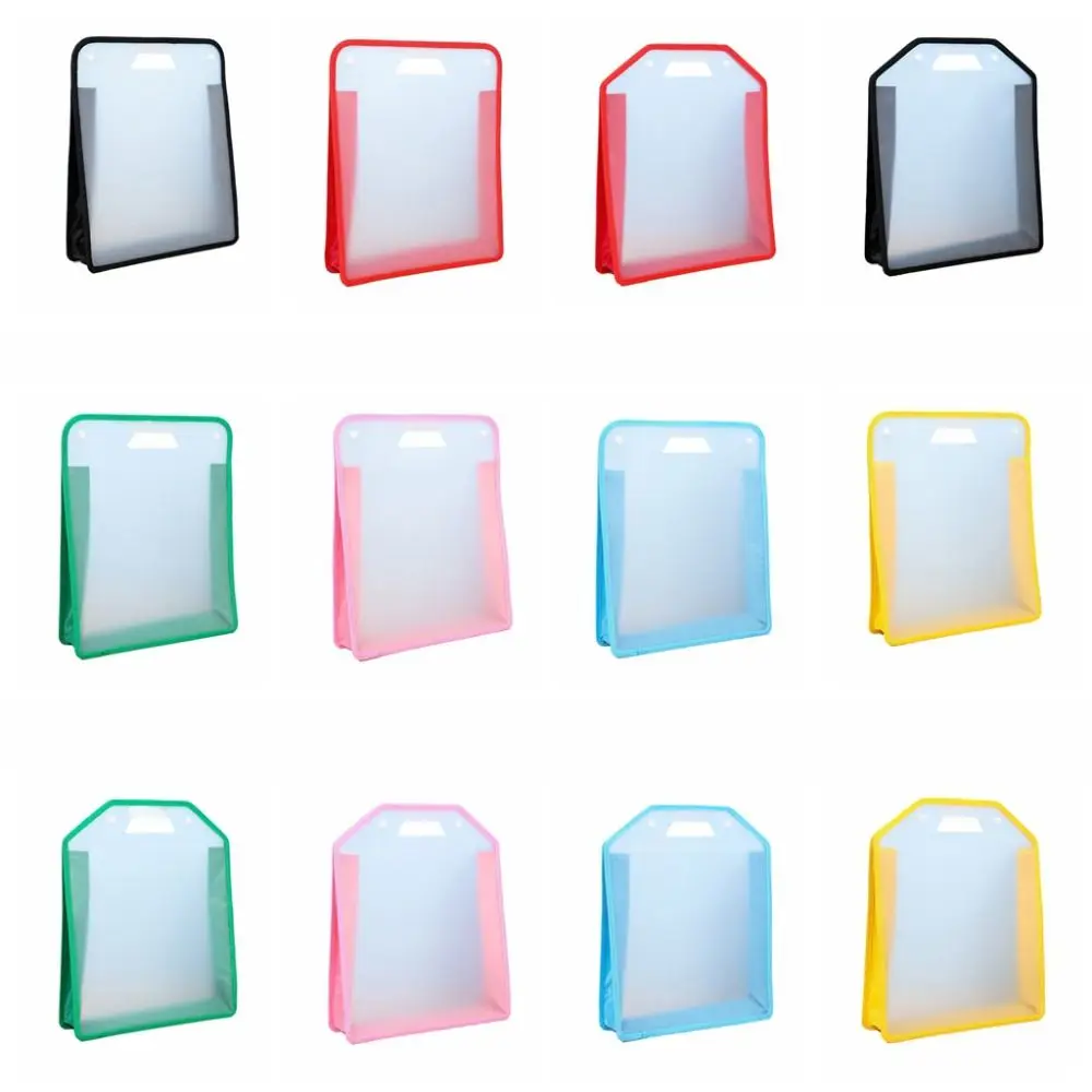 Handle Transparent File Folder Sanding Lightweight A4 File Storage Bag Tutoring Document Snap On Vertical File Pouch