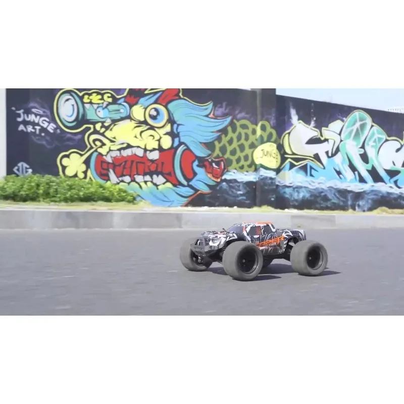 1:14スケール 4WD RCカー、防水リモコンオフロードトラック（大型タイヤ付き）、子供向け4x4高速モンスタークローラー