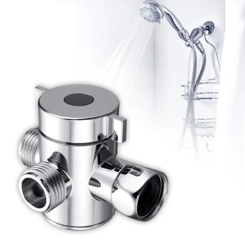 ABS Diverter Valve Shower Arm Diverters 3 Way Water Separator for Hand Held Showerhead and Fixed Spray Head G1/2\