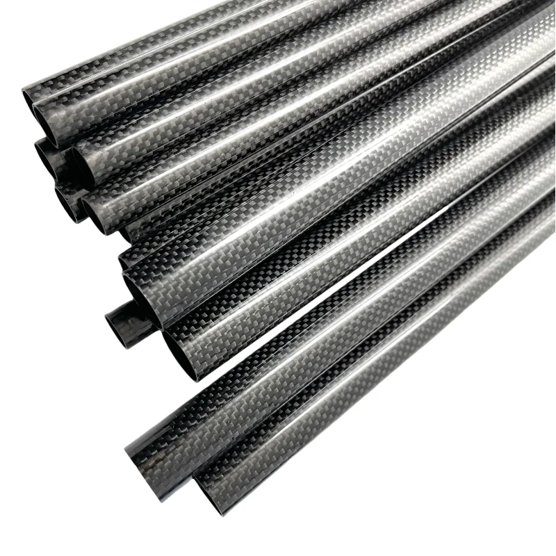 3k Carbon Fiber Tube Length wall thickness 1mm 500mm 2pcs Plain Glossy High Quality Carbon tube For Model Airplanes And Kites