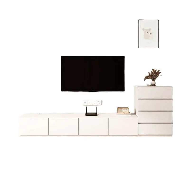 Solid wood TV cabinet, modern simple living room home locker, small apartment can be combined with side cabinet