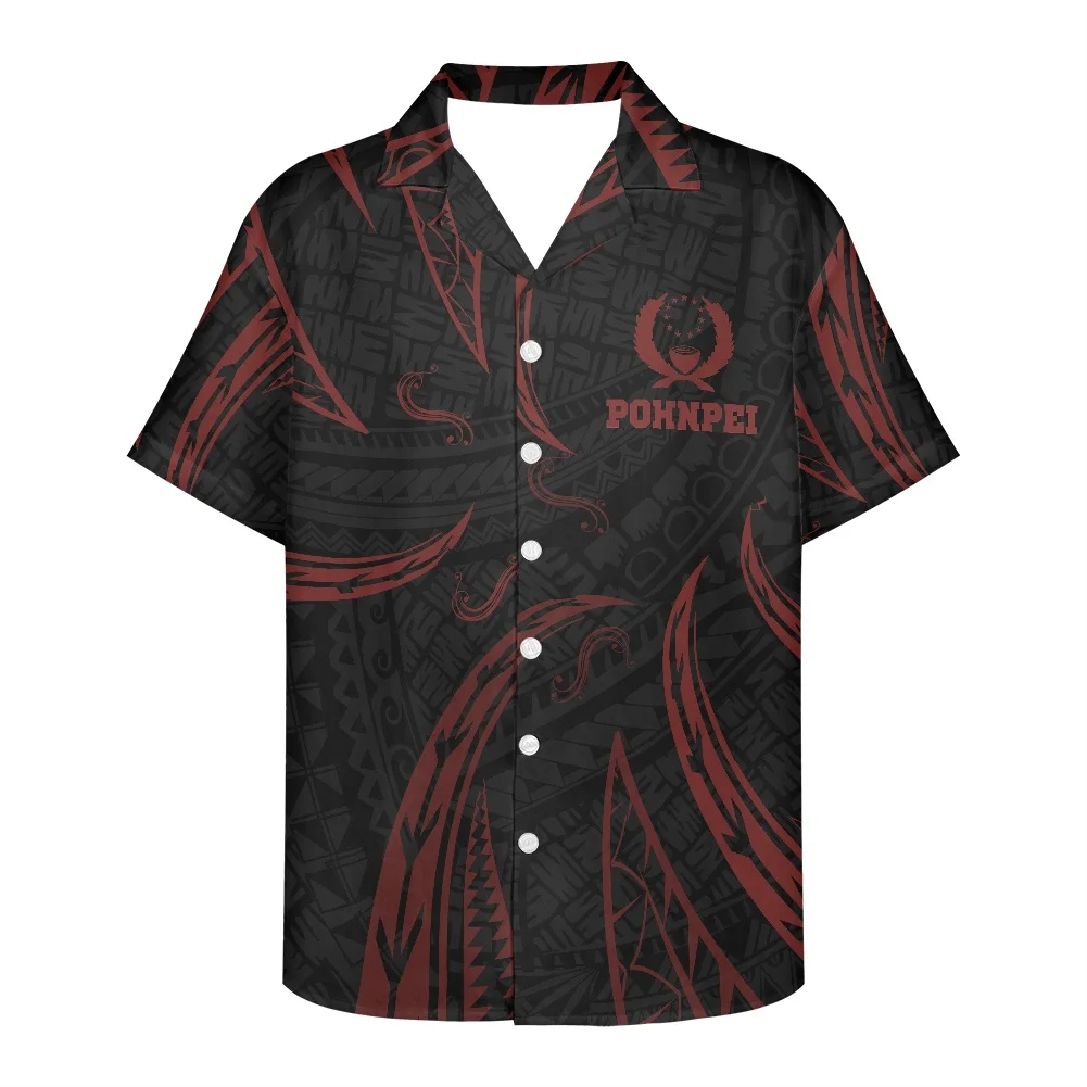 Summer Pohnpei Logo Printing Shirts For Men V Neck  Short Sleeve Soft Comfortable Shirt TopFashion New 2022 Men's Clothing Tops