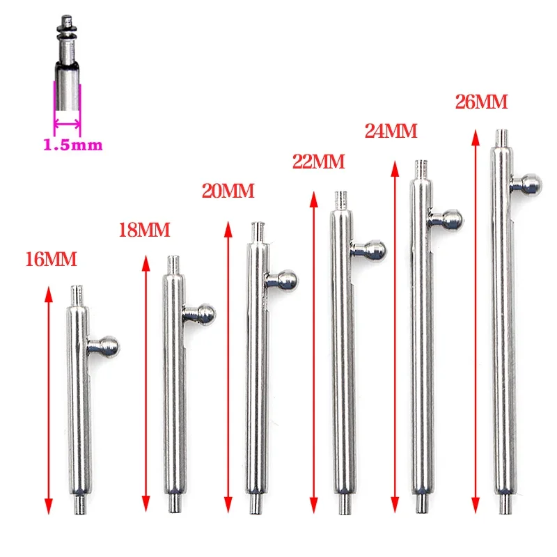 

20pcs Quick Release Watch Band Single Switch Spring Bars 20mm 22mm 16mm 18mm 24mm 26mm Strap Link Pin Stainless Steel