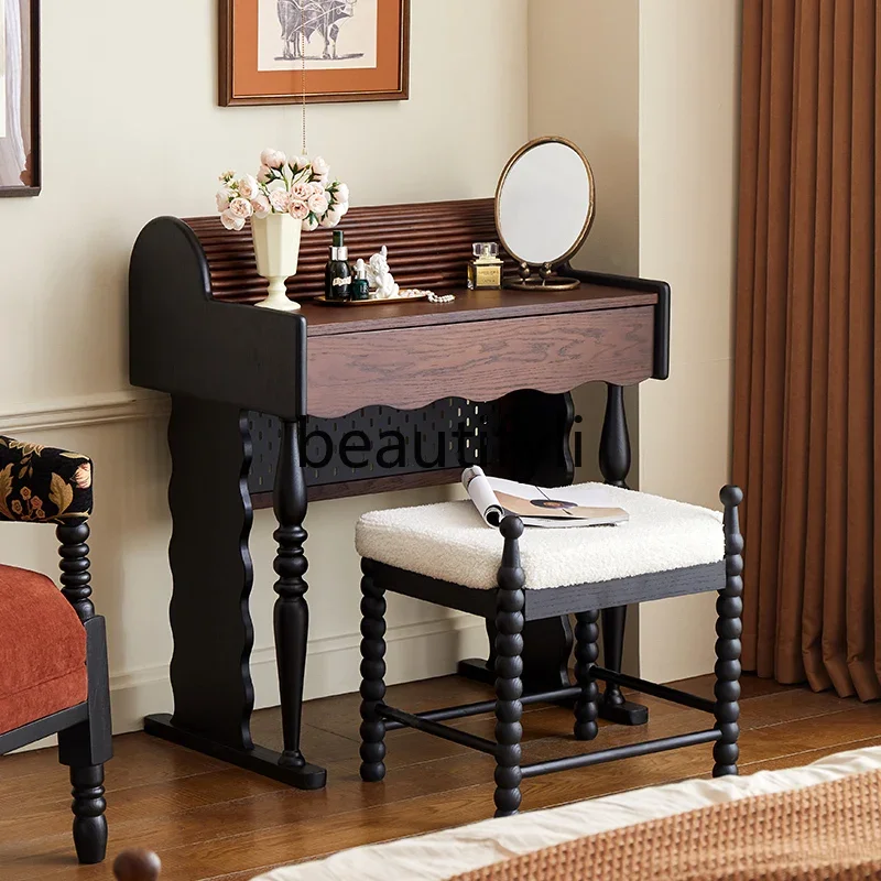 

yj9 French retro solid wood dressing cabinet storage integrated high-end American style