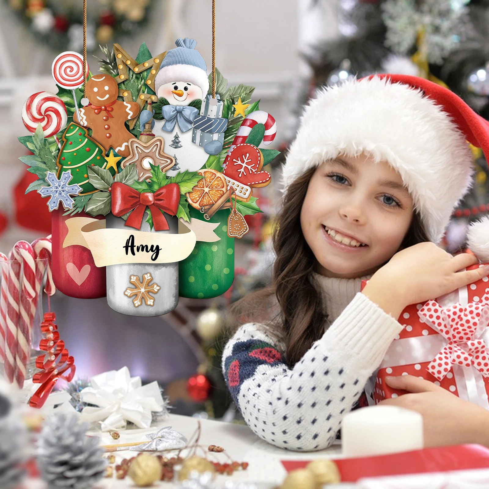 Charming Snowman Christmas Ornament: Let It Snow, Greenery - Encircled for a Festive Winter Flair