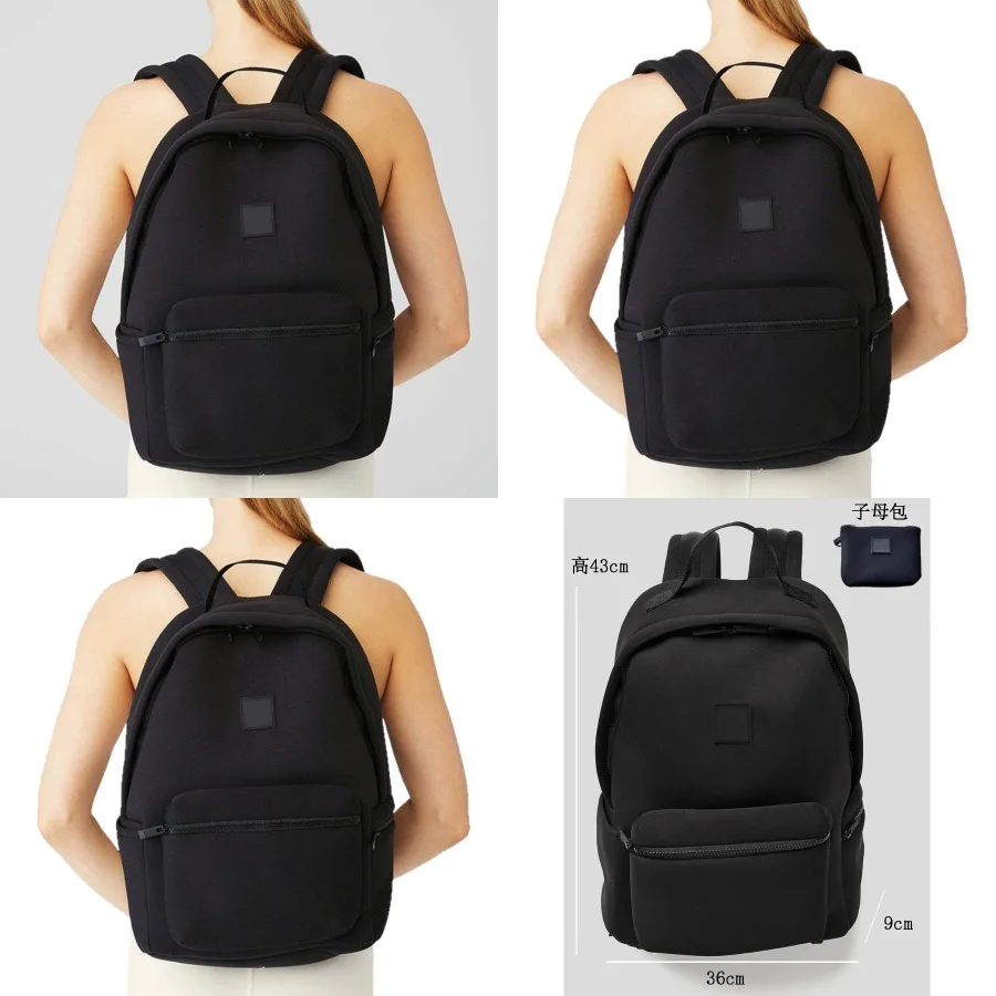 

【Новый стиль】Единый европейский и американский рюкзак из матового неопрена черного цвета, плотно прилегающая сумка из ткани и дорожная сумка для мамы, школьный рюкзак.