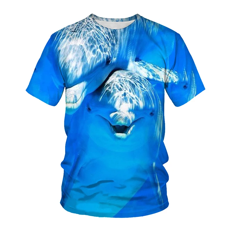 New Dolphin Shark 3D Print T-shirt Fashion Streetwear Tees Men Woman Short Sleeve T Shirts Oversized Hip Hop Harajuku Kids Tops