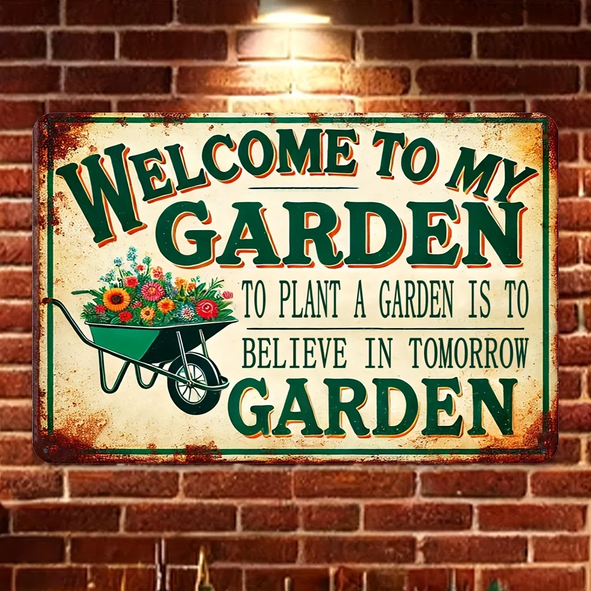 Vintage Metal Sign: 'Welcome to My Garden' - Outdoor Garden, Farmhouse, Door, Patio, Yard Decoration 20x30cm (8x12inch)