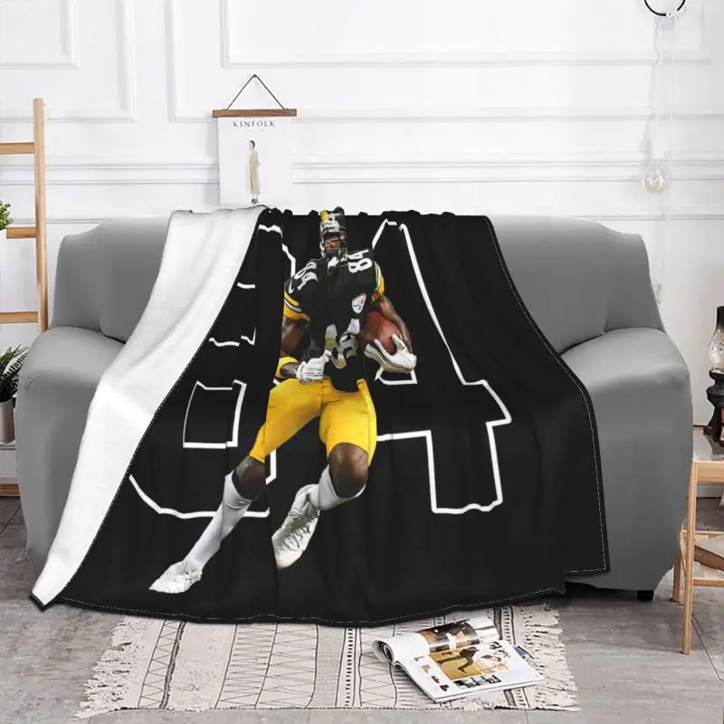 Antonio Brown 84 Steelers Jersey Blanket Warmth Textile Coral Fleece Skin Friendly For Sofa Bedroom